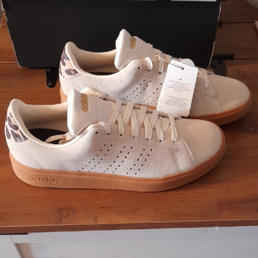 Adidas Beige Sneakers with Brown Sole